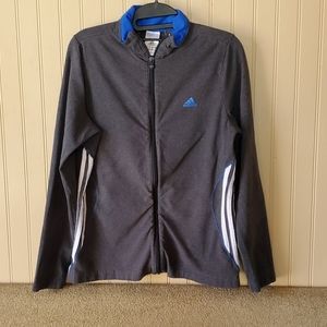 Adidas jacket size large gray blue …